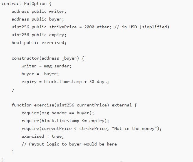 Derivatives & Options Settlement (Opyn-style Put Option)