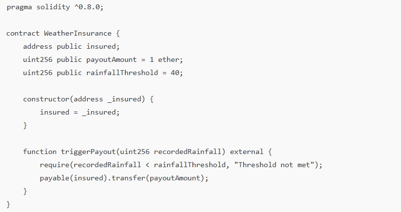 Parametric Insurance (Etherisc-style)