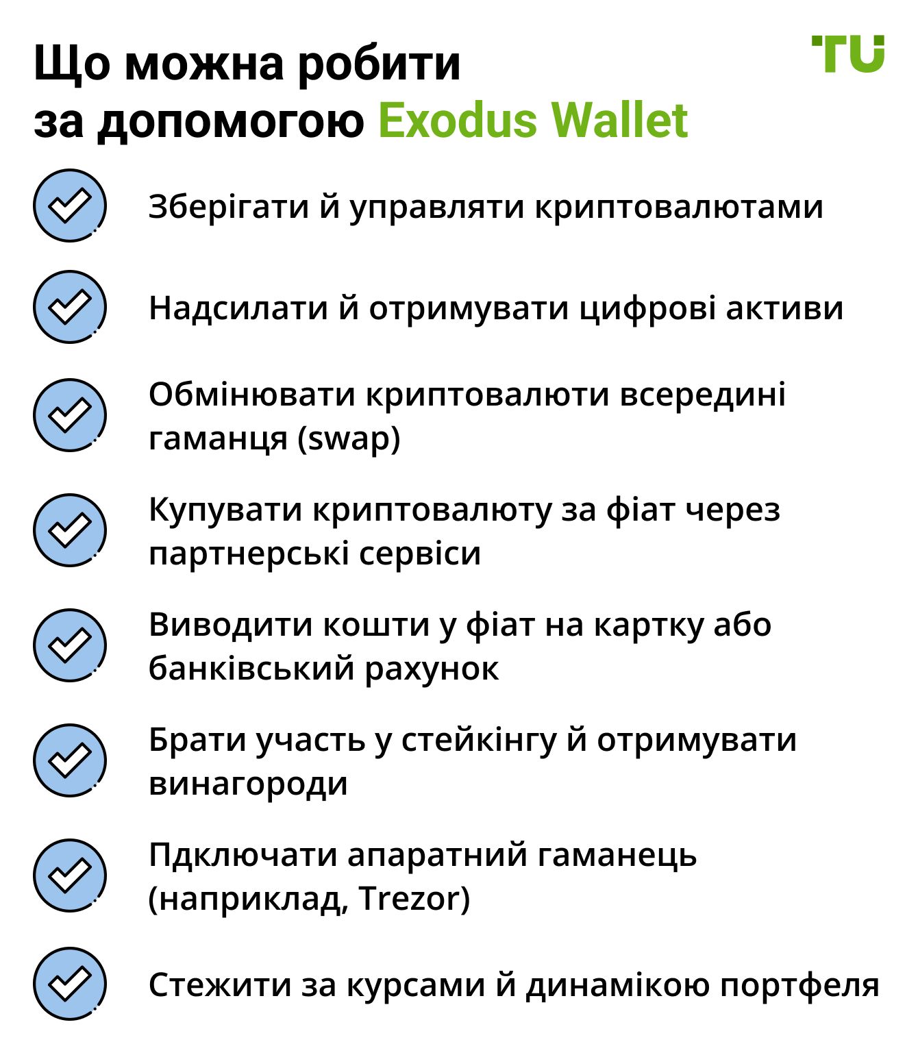 Що можна робити за допомогою Exodus Wallet