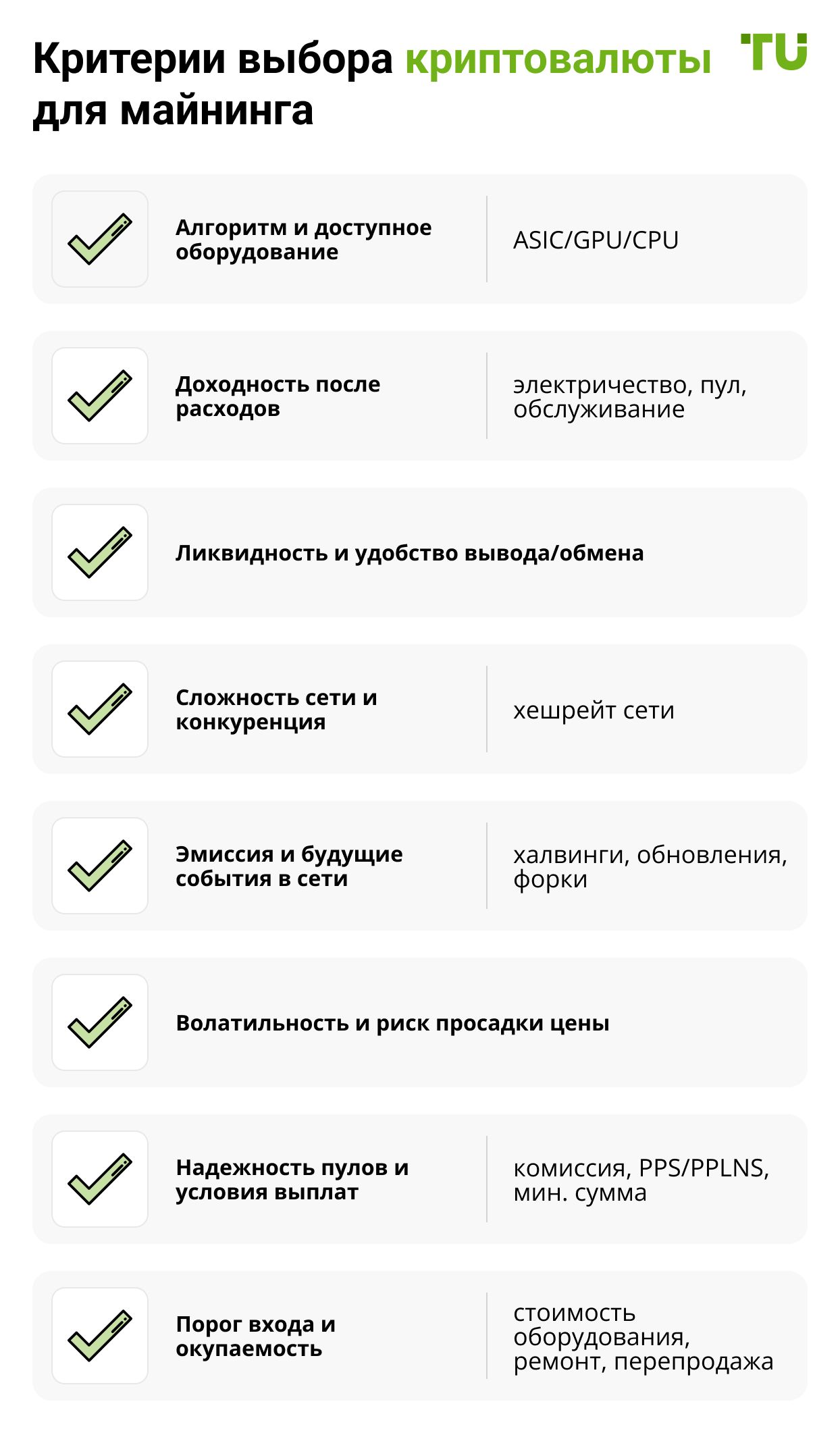 Критерии выбора криптовалюты для майнинга