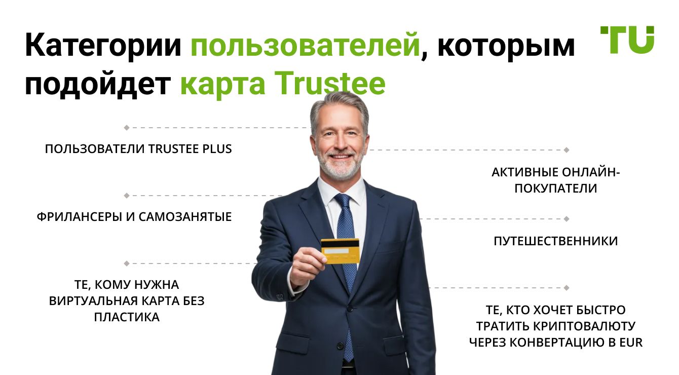 Категории пользователей, которым подойдет карта Trustee