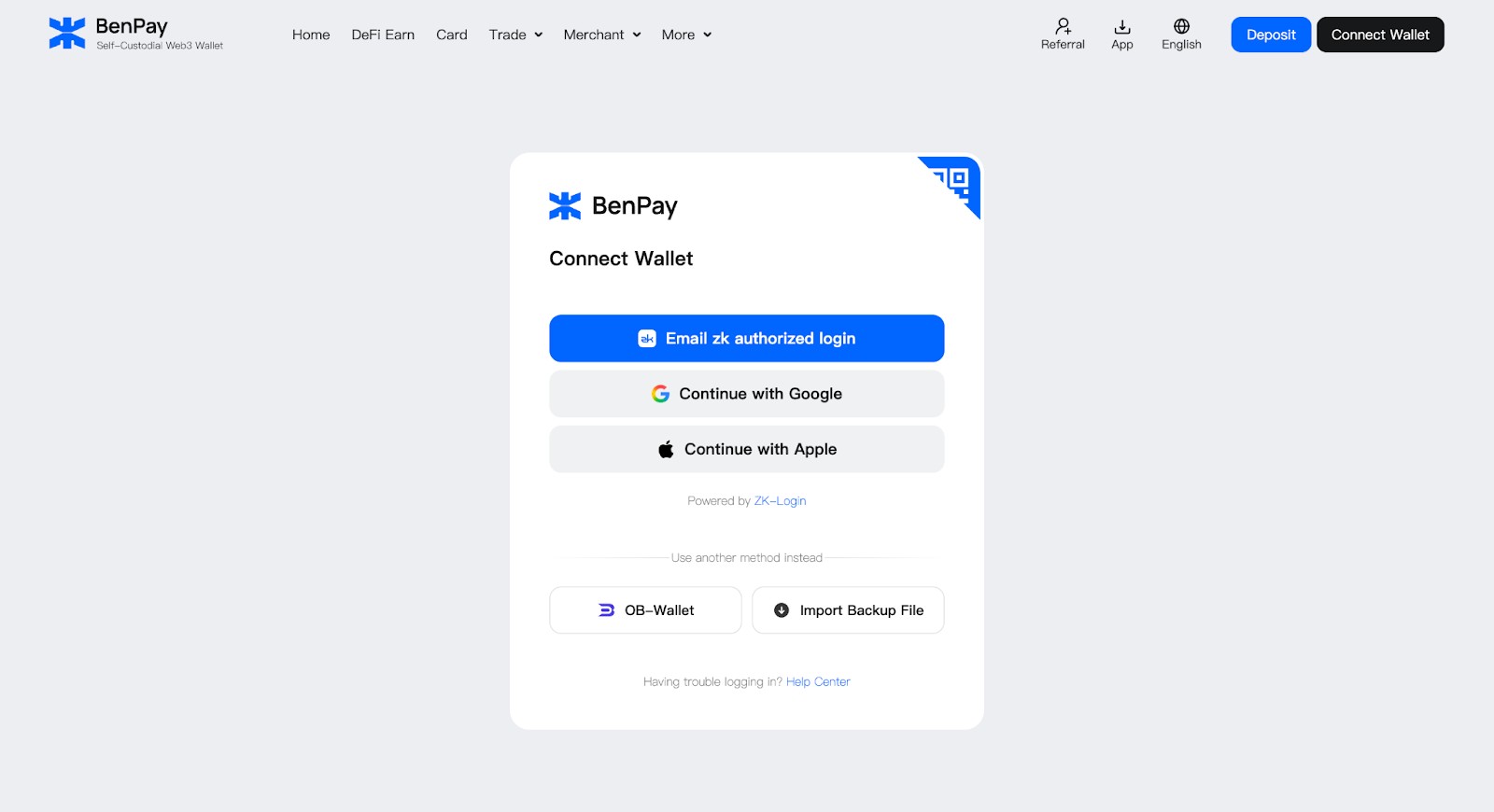 BenPay wallet page