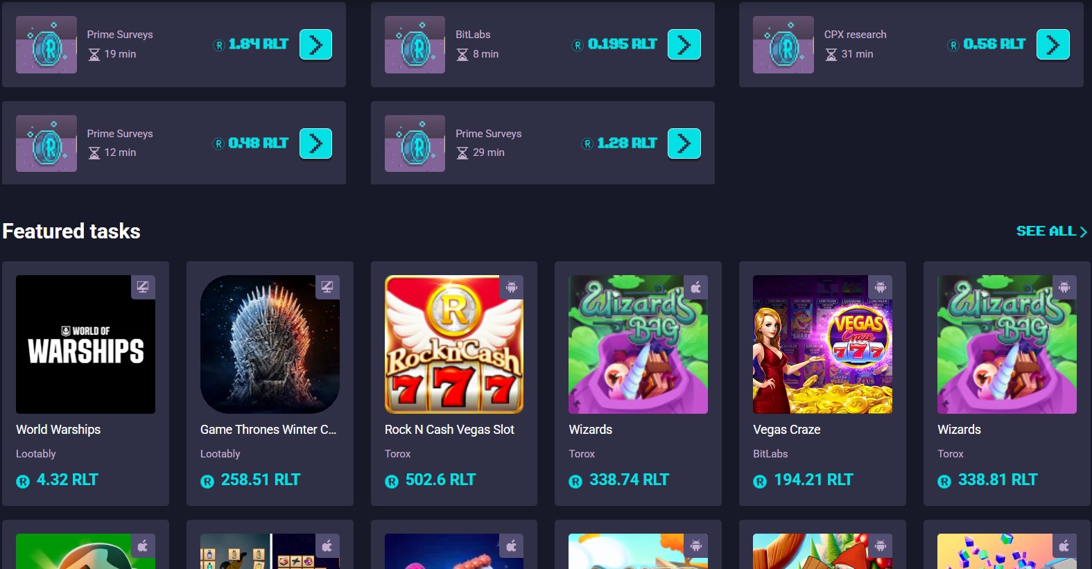 Task Wall в RollerCoin
