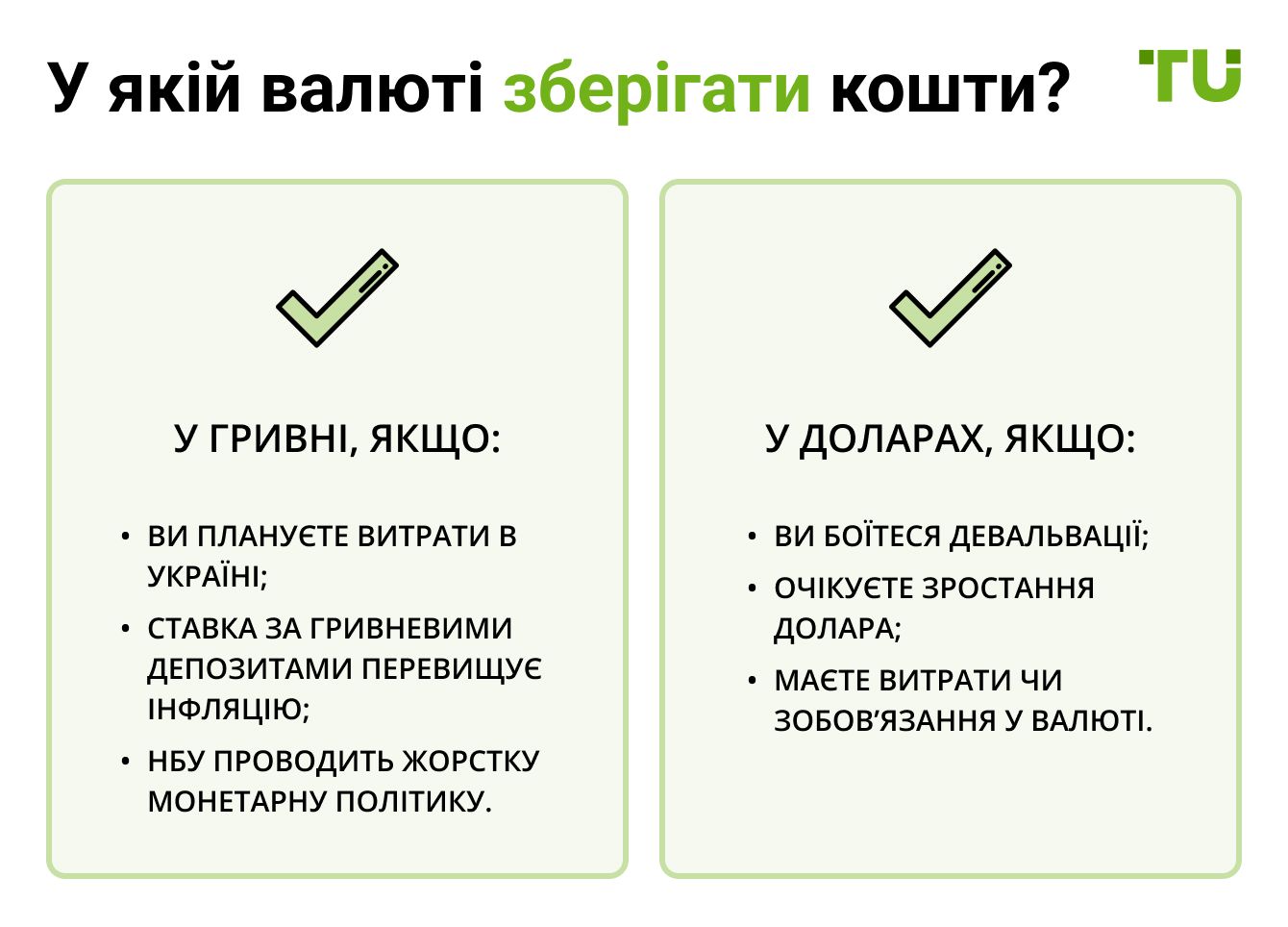 У якій валюті зберігати кошти?