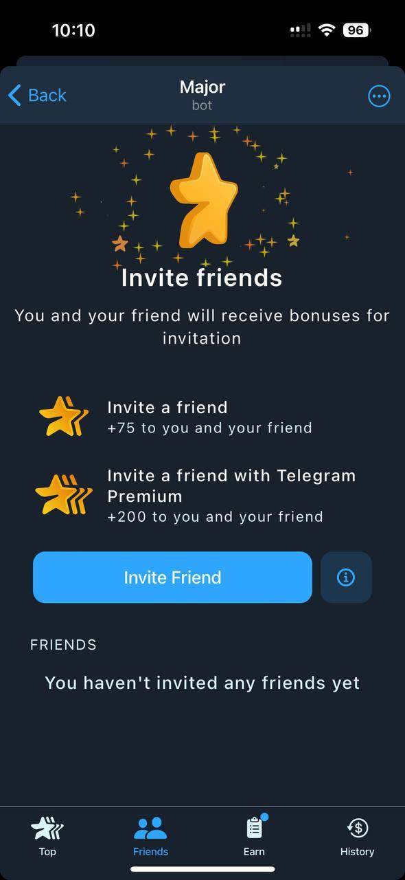 Recompensas por recomendar Major App