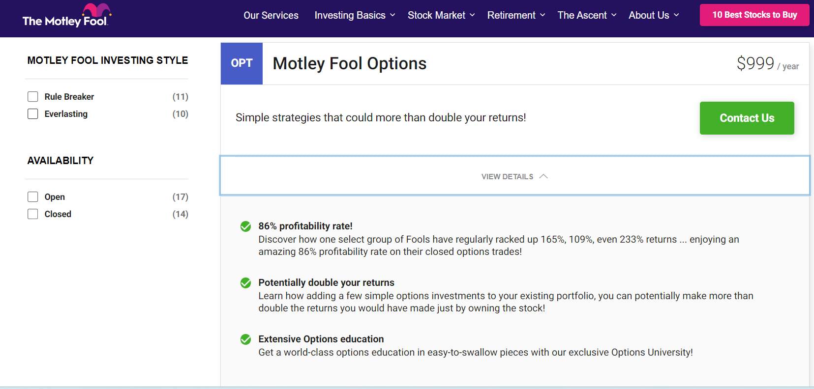 Motley Fool Options