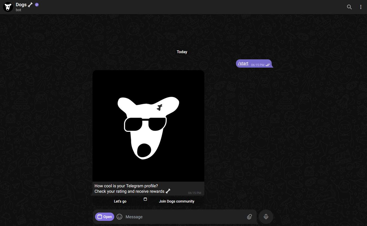 Starting a chat on DOGS