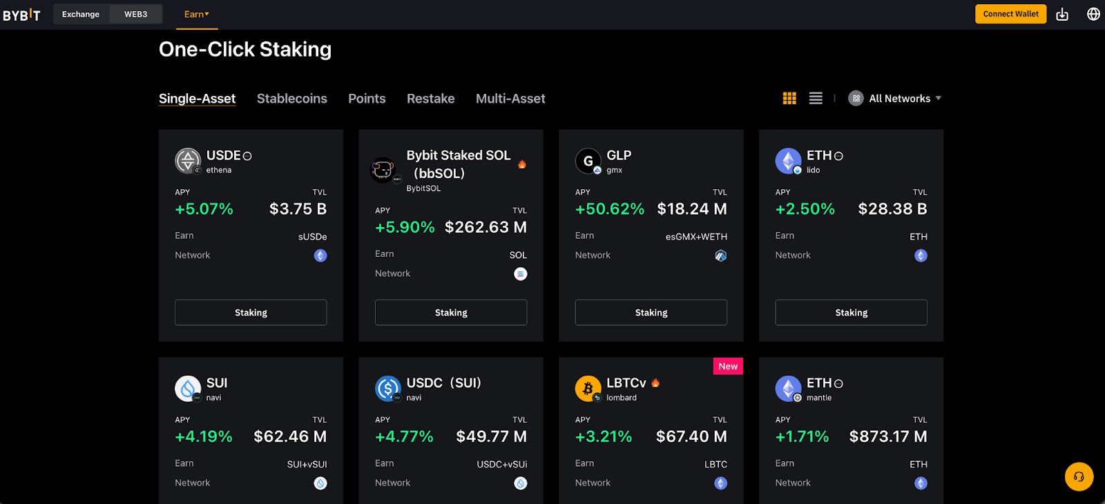 Стейкинг криптовалют на бирже Bybit