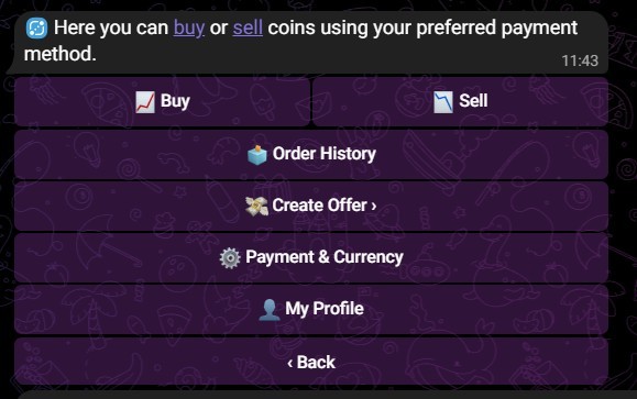 Розділ P2P у боті CryptoBot