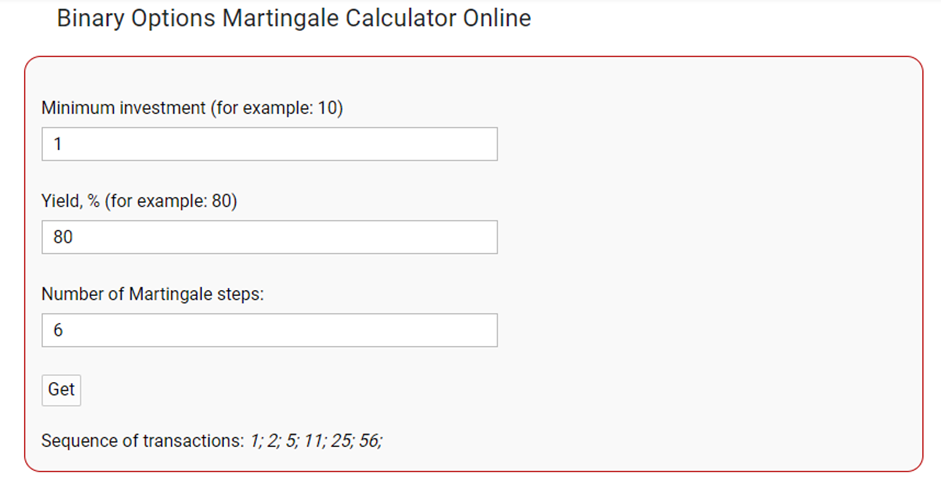 Martingale Calculator