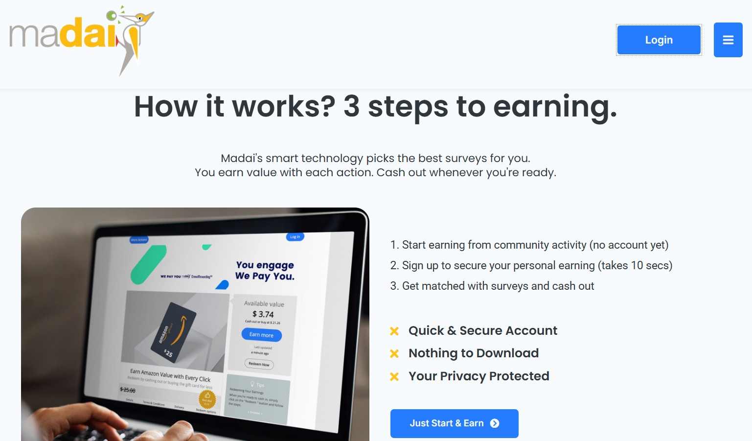 Заробіток на опитуваннях на прикладі платформи Madai