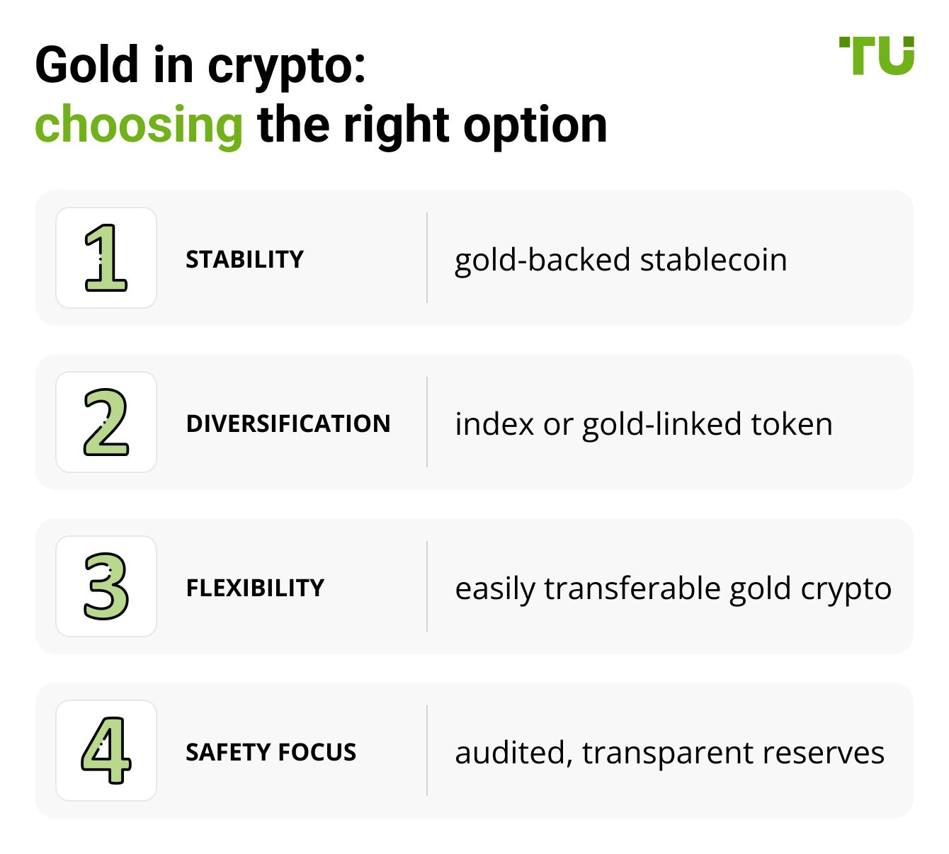 Gold in crypto: choosing the right option