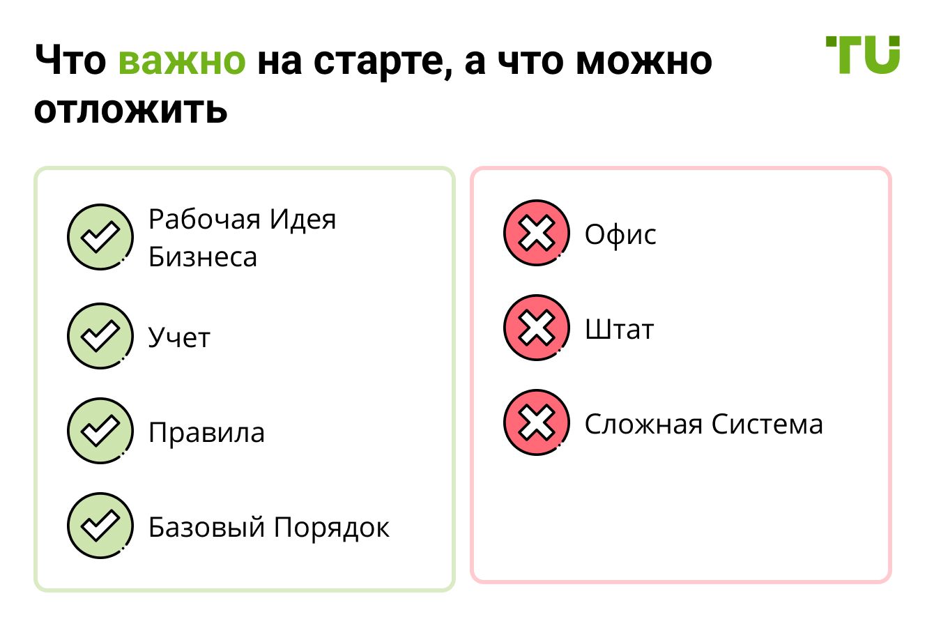 Что важно на старте, а что можно отложить