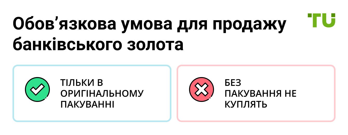 Обов’язкова умова для продажу банківського золота