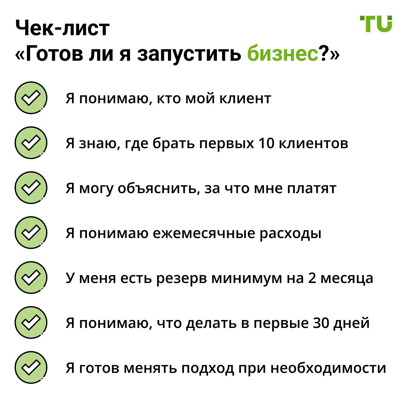 Чек-лист «Готов ли я запустить бизнес?