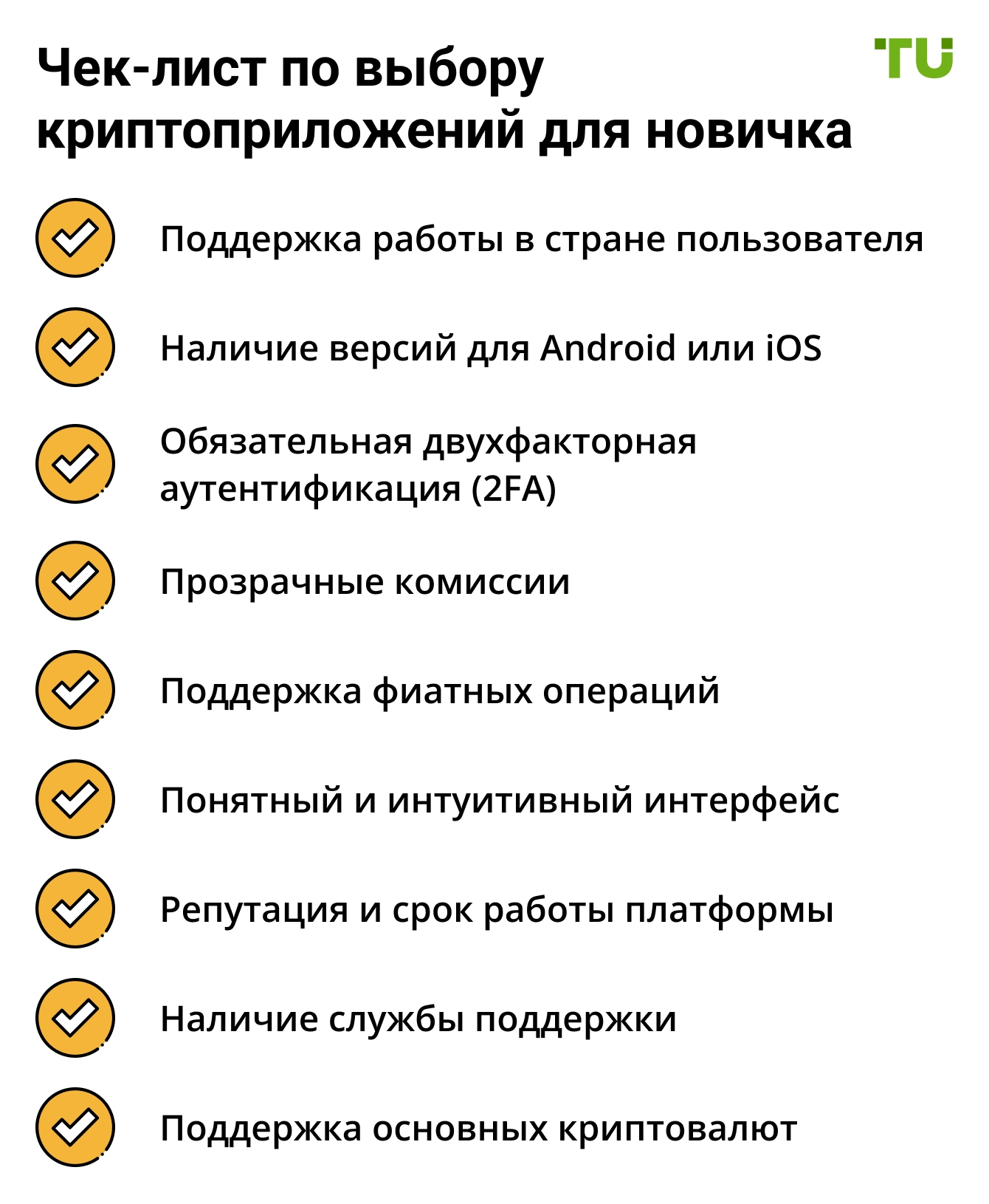 Чек-лист по выбору криптоприложений для новичка