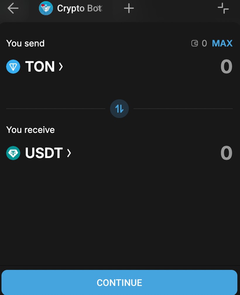 Swap в Crypto Bot