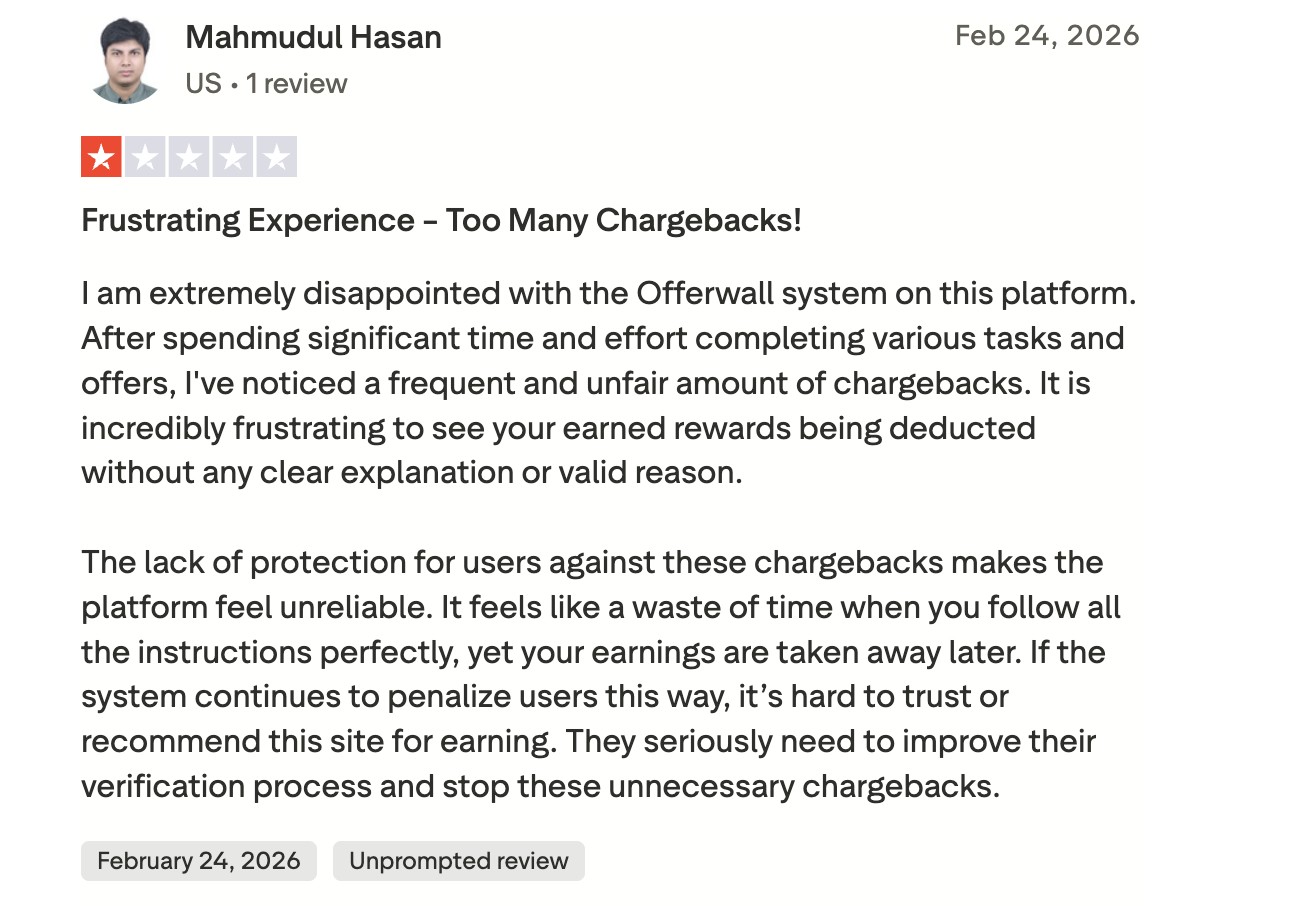 Пример негативного отзыва о Coinpayu на Trustpilot
