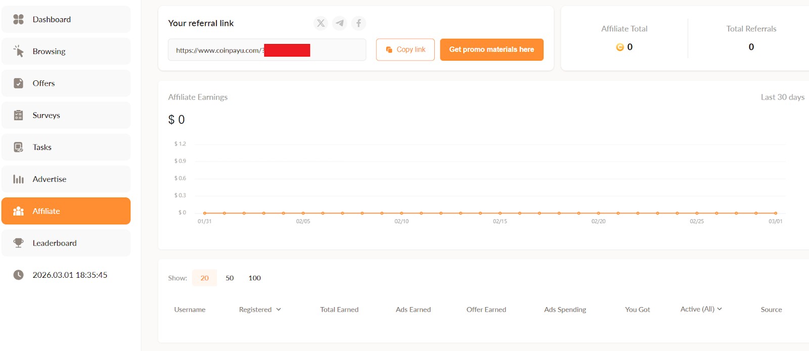 Реферальная программа Coinpayu