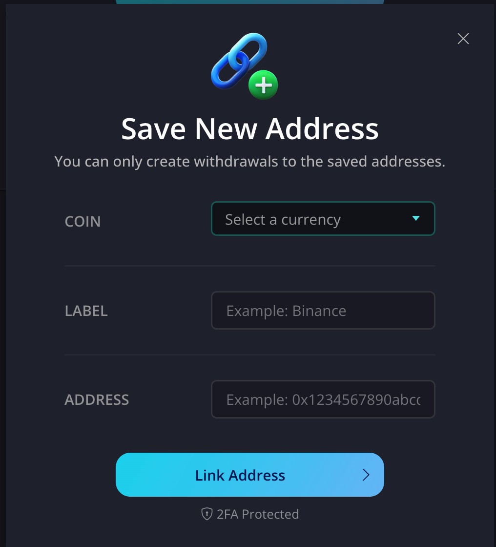 Adding a new wallet address