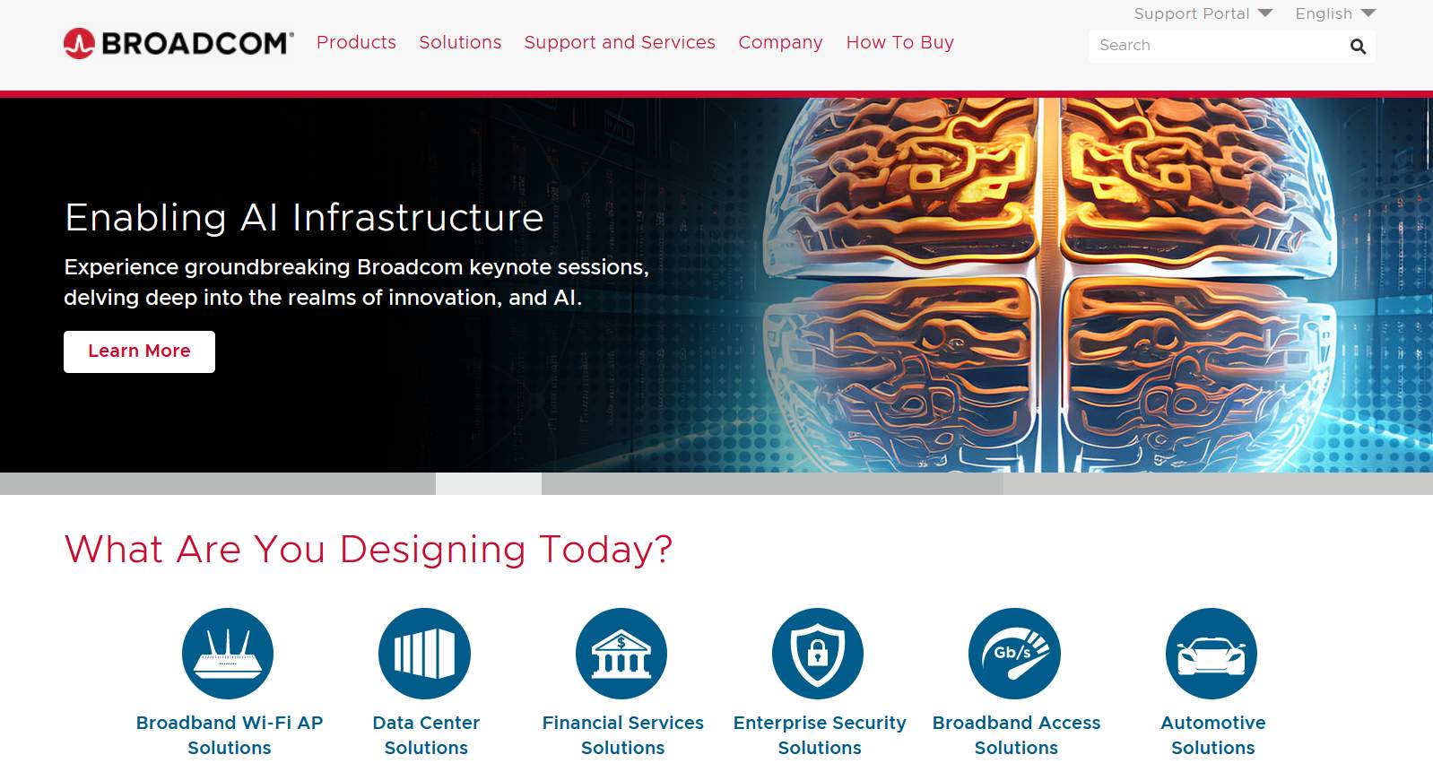 Broadcom homepage
