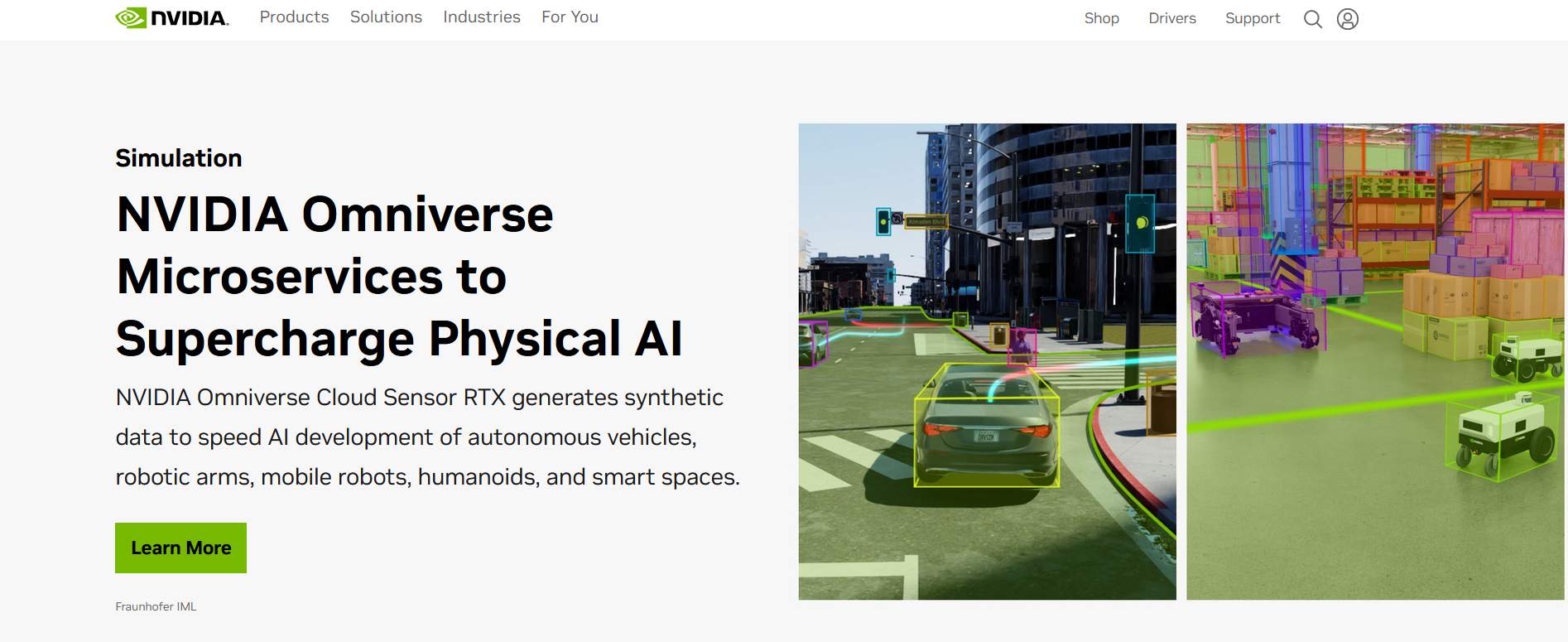 Nvidia homepage