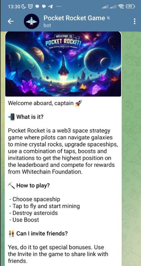 Pocket Rocket Telegram Bot