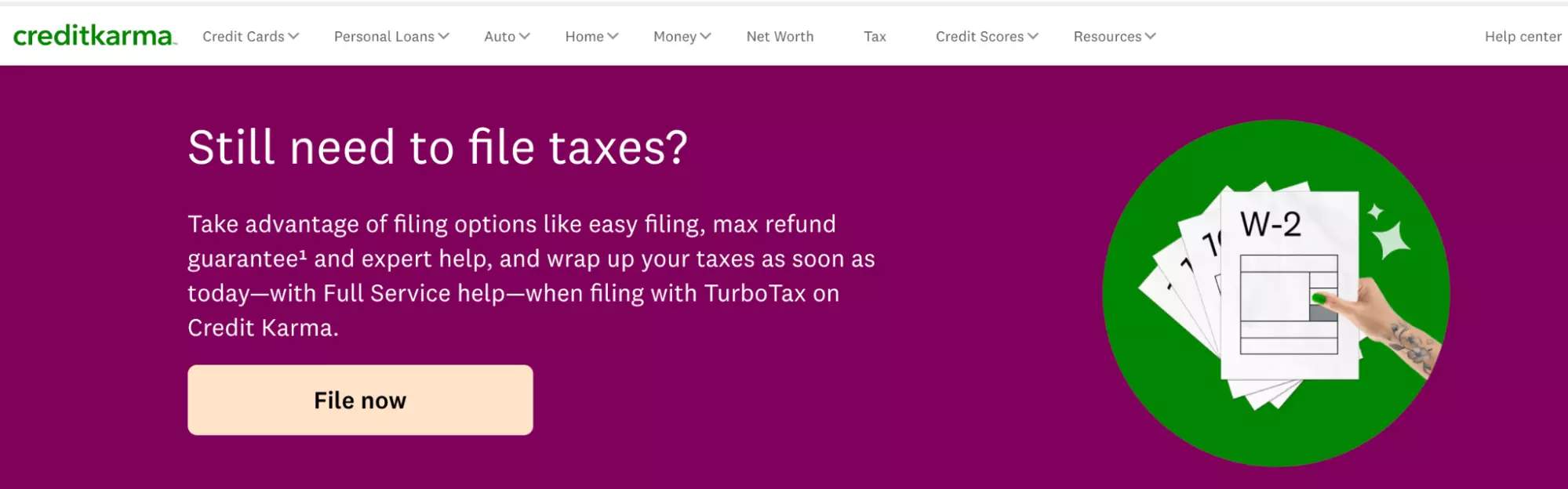 Credit Karma Tax site