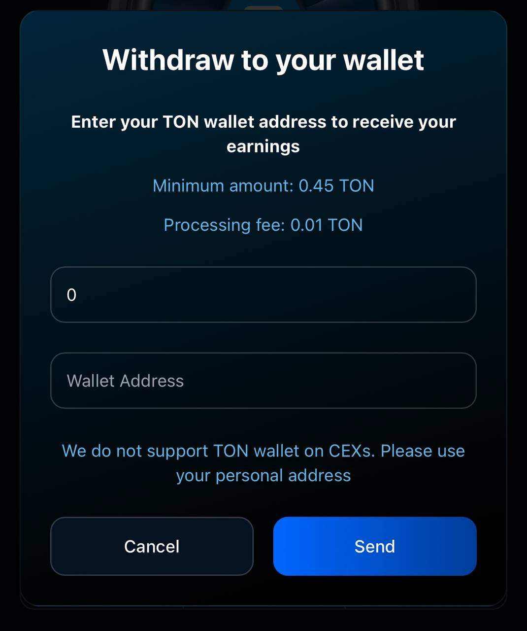 TON Boost withdrawal details