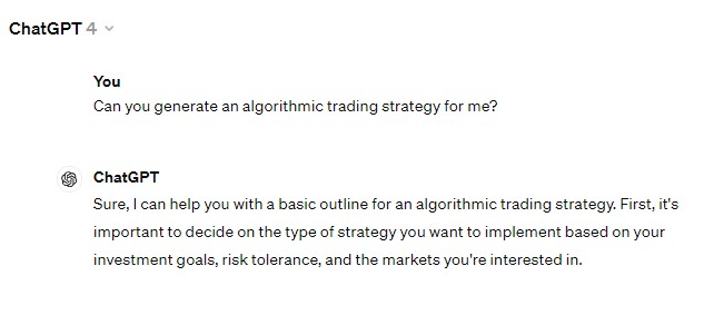 Usar ChatGPT para crear una estrategia de trading algorítmico