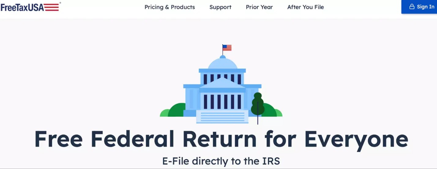 Sitio web de FreeTaxUSA