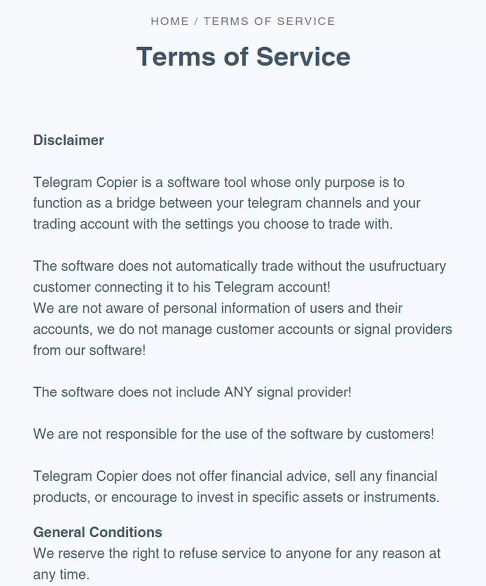Terms of service