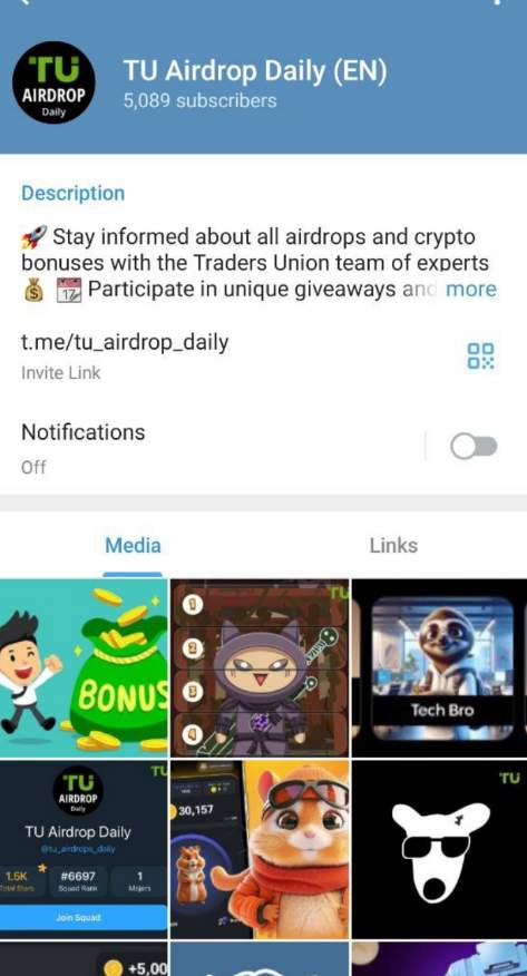 TU Airdrop Daily. kaynak: Telegram ekran görüntüsü