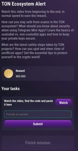 Tapswap video codes