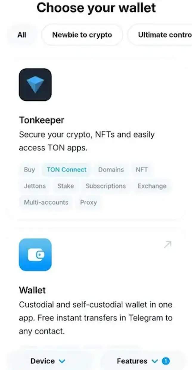 Creating TON wallet