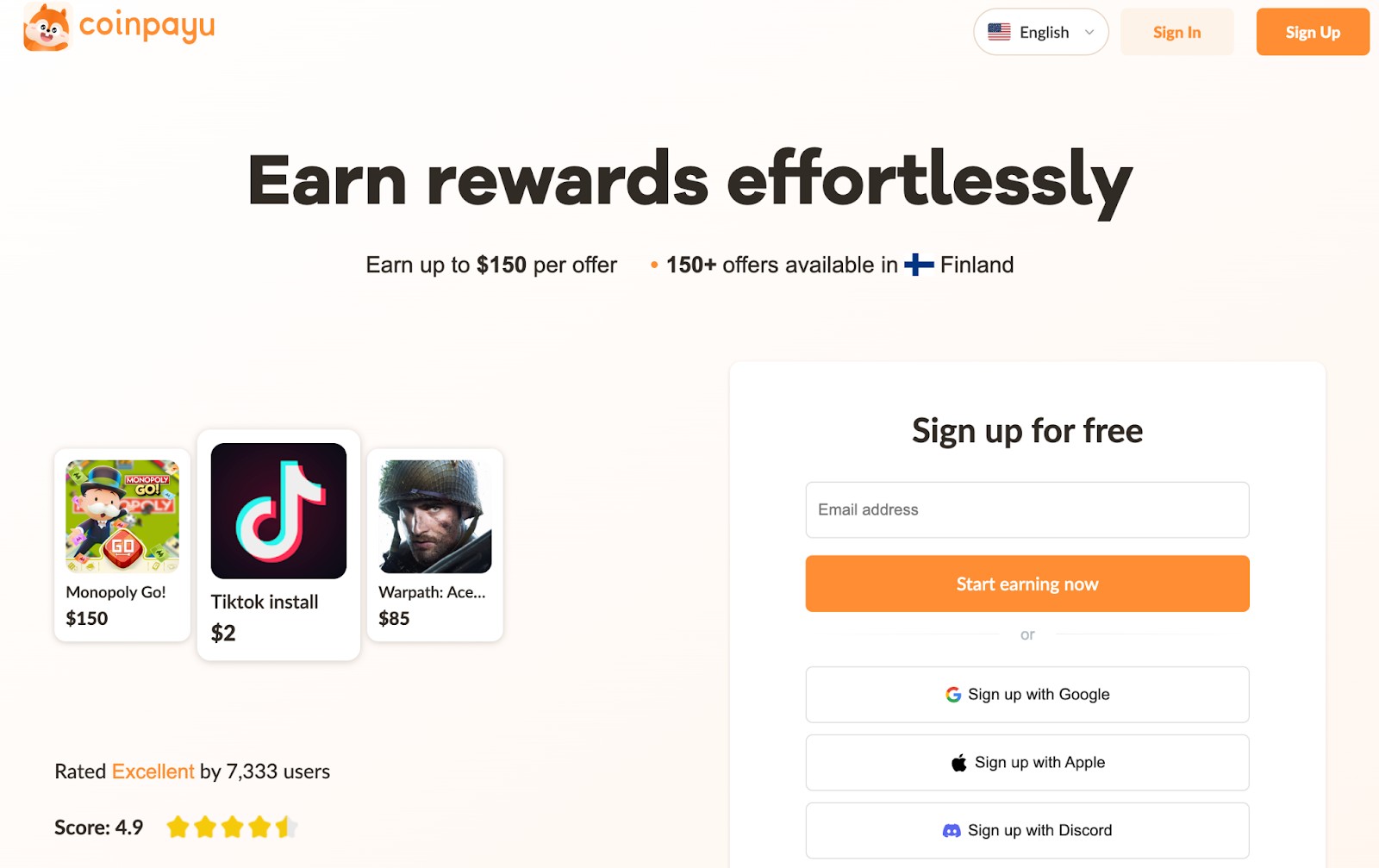 Coinpayu homepage