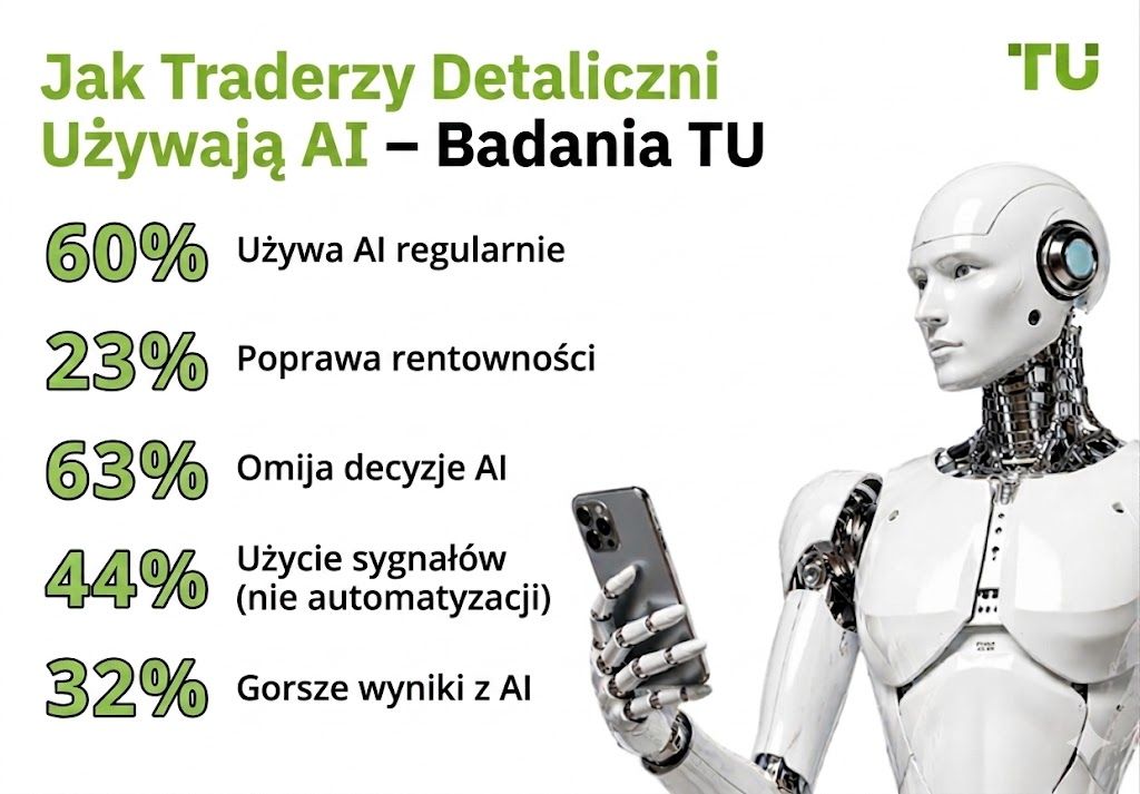Jak inwestorzy detaliczni wykorzystują AI — badania TU