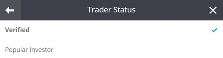 Trader’s status