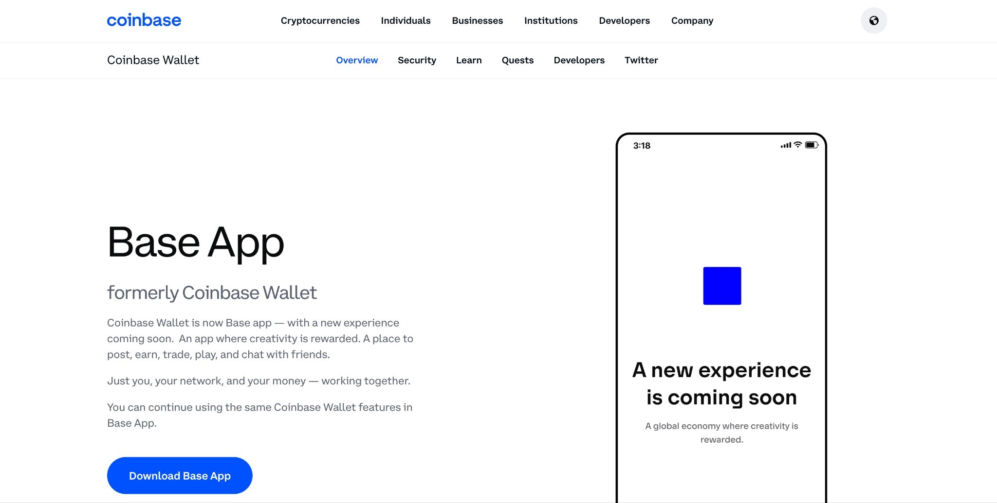 Приложение Coinbase