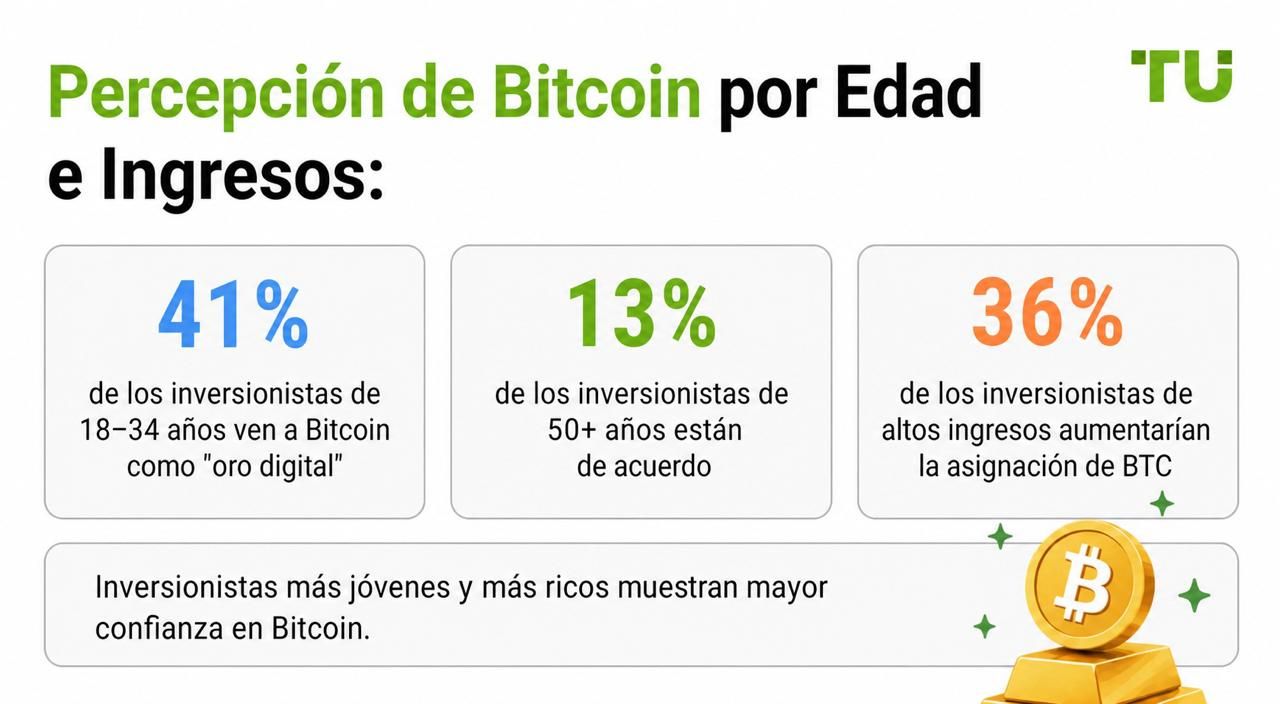 Percepción de Bitcoin por edad e ingresos
