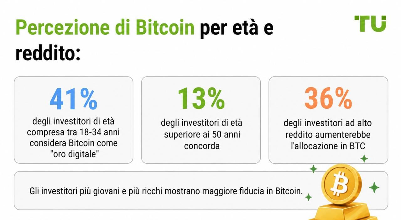 Percezione di Bitcoin per età e reddito