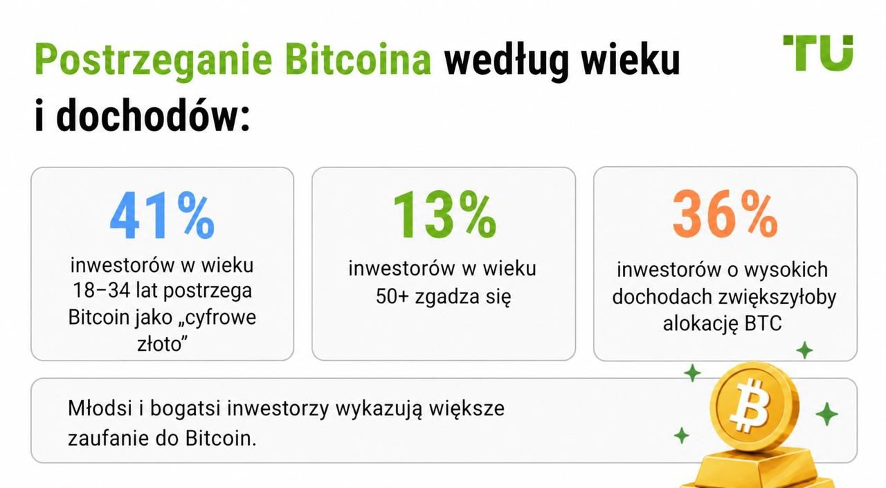 Postrzeganie Bitcoina według wieku i dochodu