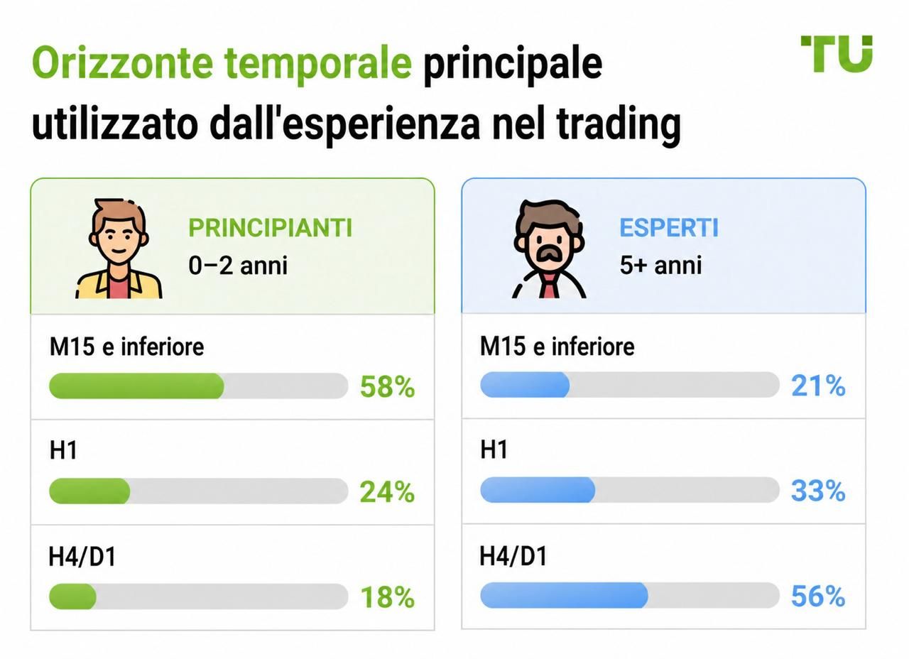 Timeframe principale utilizzato in base all’esperienza di trading