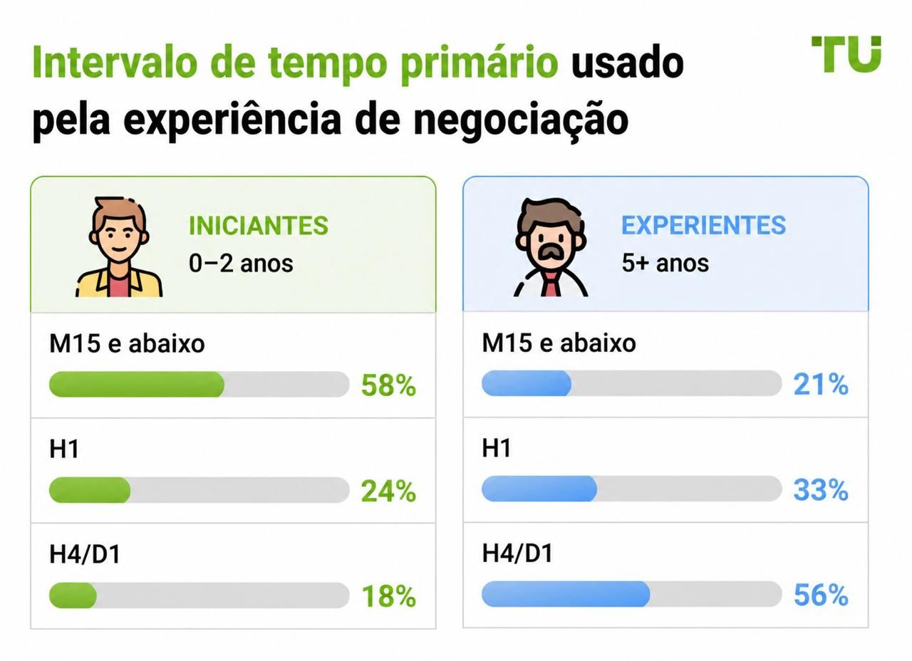 Timeframe principal utilizado por experiência em negociação