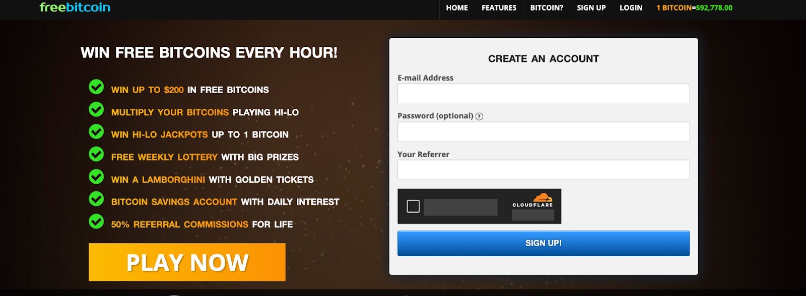 Регистрация на FreeBitcoin