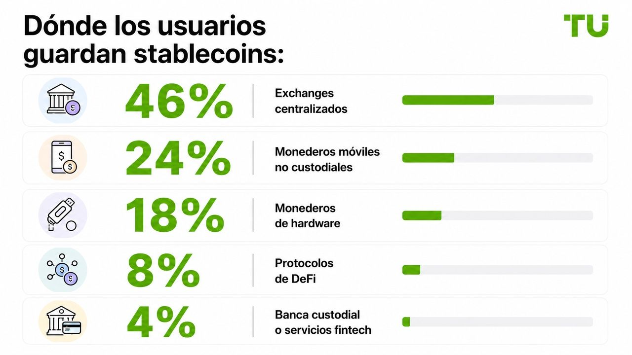 Dónde almacenan stablecoins los usuarios