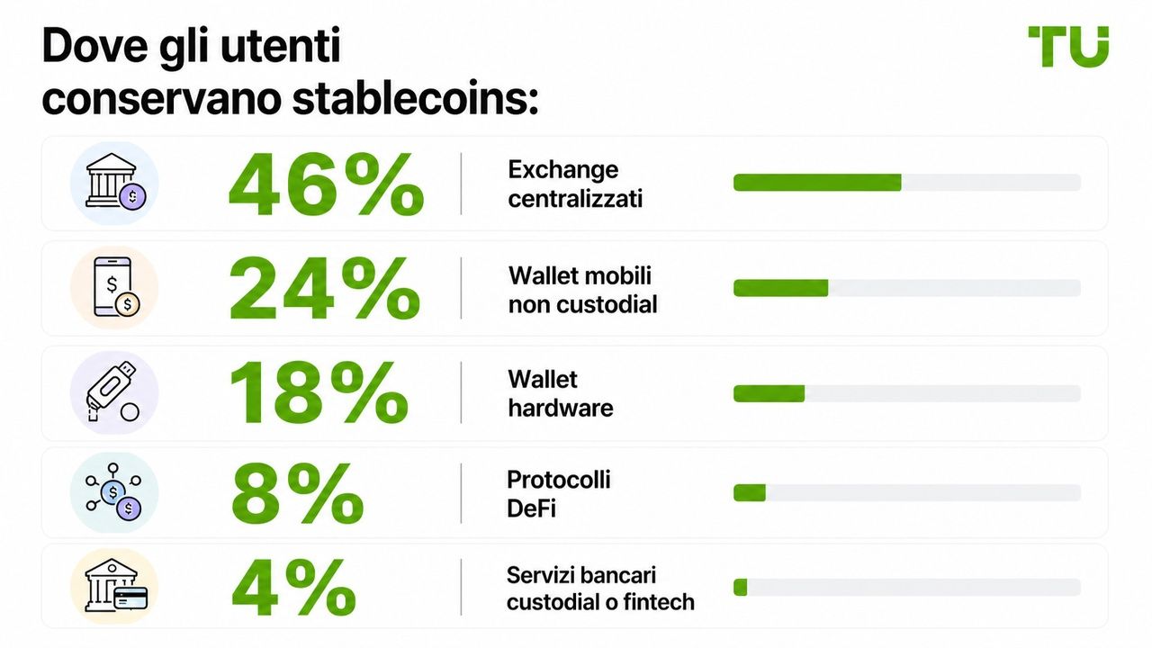 Dove gli utenti conservano le stablecoin