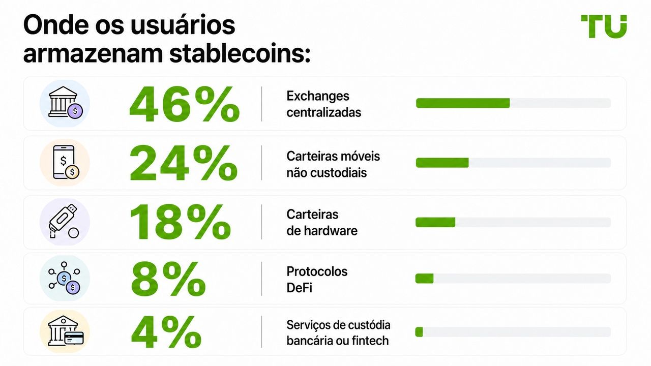 Onde os usuários armazenam stablecoins