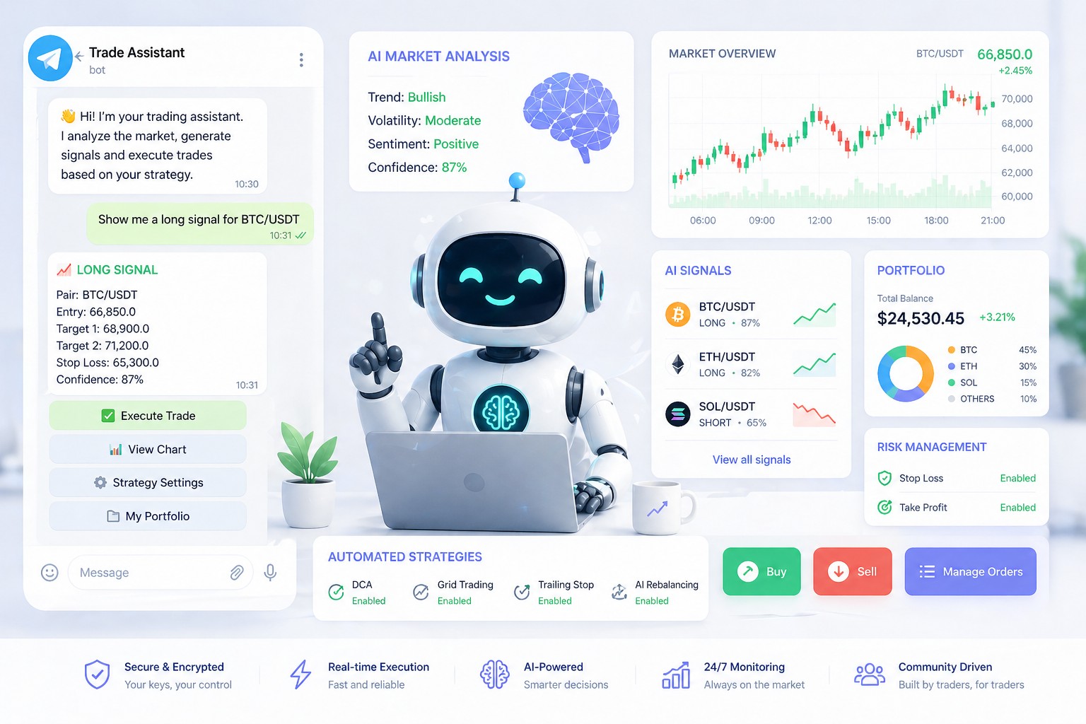 Bot crypto piloté par IA