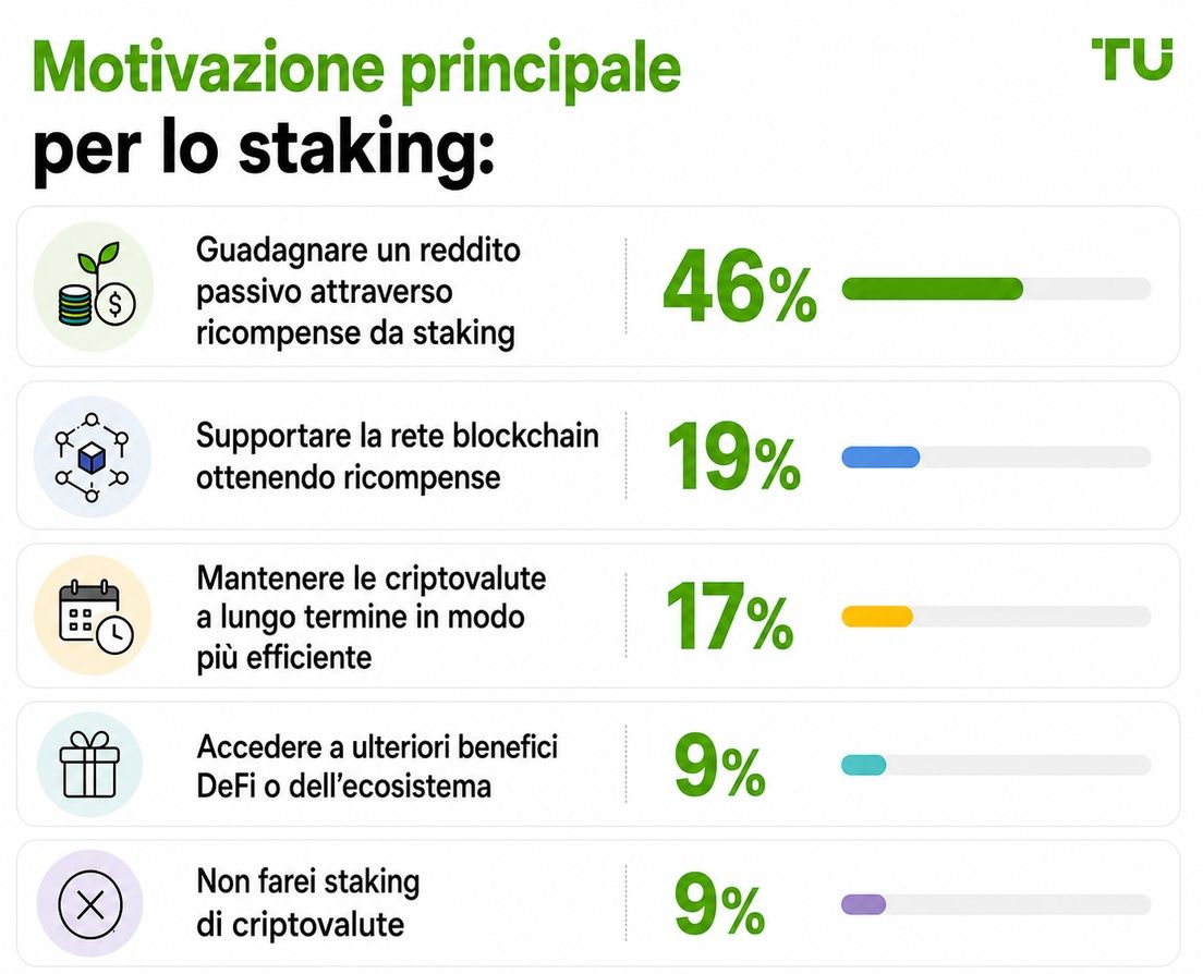 Motivazione principale per lo staking